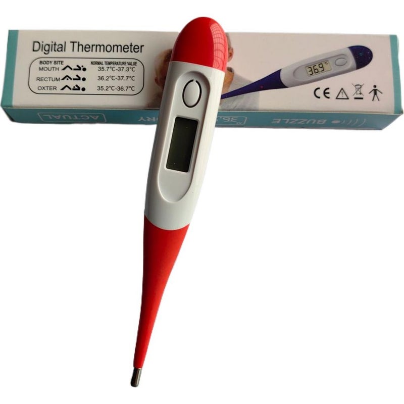 Soft-tip electronic thermometer for adults and children, oral and axillary digital precision thermometer